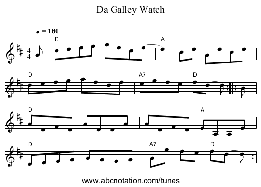 Da Galley Watch - staff notation