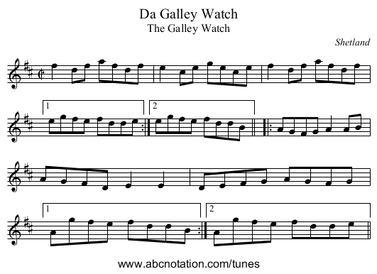 Da Galley Watch - staff notation