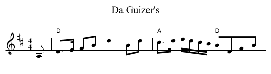 Da Guizer's - staff notation