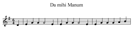 Da mihi Manum - staff notation