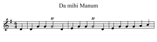 Da mihi Manum - staff notation
