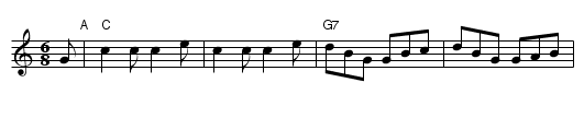 da New Rigged Ship  [AABABC] - staff notation