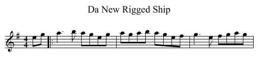 Da New Rigged Ship - staff notation