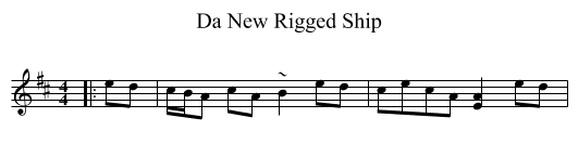Da New Rigged Ship - staff notation