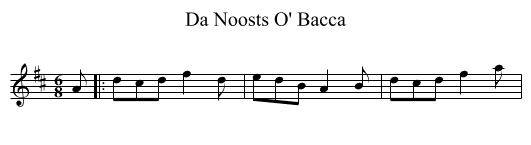Da Noosts O' Bacca - staff notation