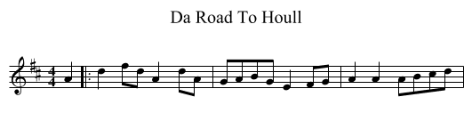 Da Road To Houll - staff notation