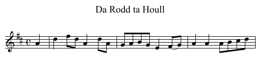 Da Rodd ta Houll - staff notation