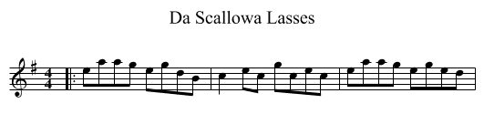 Da Scallowa Lasses - staff notation