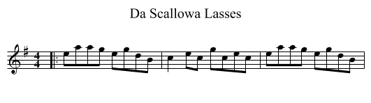 Da Scallowa Lasses - staff notation
