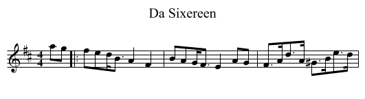 Da Sixereen - staff notation