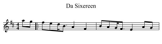Da Sixereen - staff notation