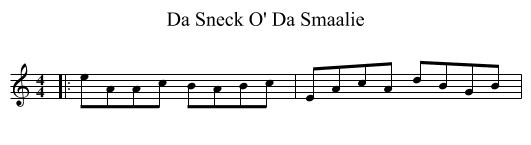 Da Sneck O' Da Smaalie - staff notation