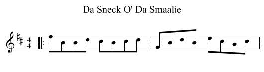 Da Sneck O' Da Smaalie - staff notation