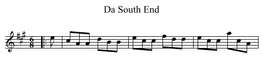 Da South End - staff notation