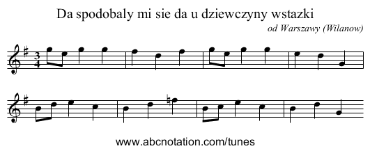 Da spodobaly mi sie da u dziewczyny wstazki - staff notation