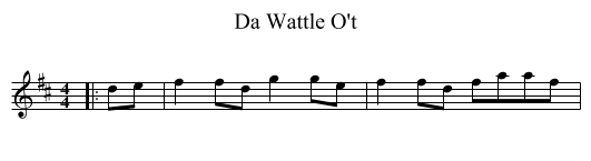 Da Wattle O't - staff notation