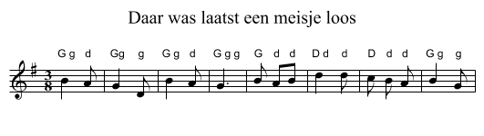 Daar was laatst een meisje loos - staff notation