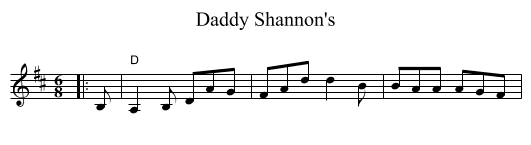 Daddy Shannon's - staff notation