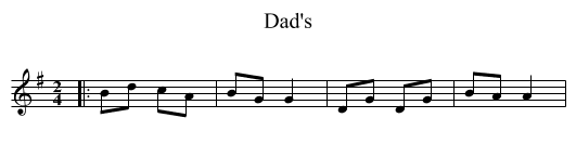 Dad's - staff notation