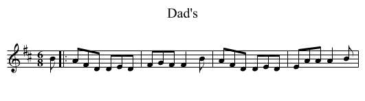 Dad's - staff notation