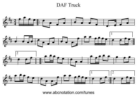 DAF Truck - staff notation