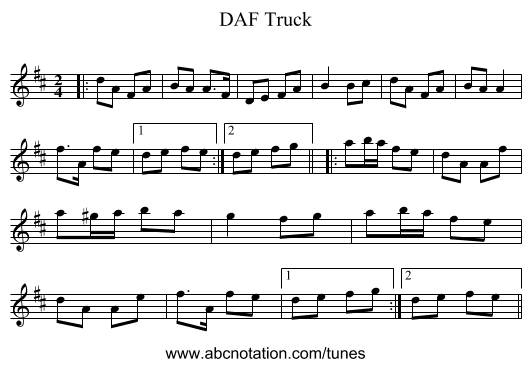 DAF Truck - staff notation