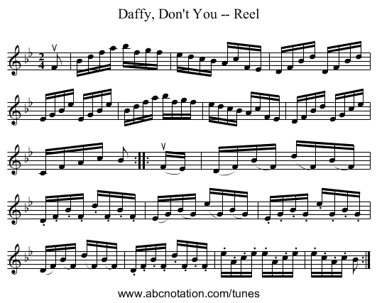 Daffy, Don't You -- Reel - staff notation