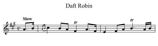 Daft Robin - staff notation