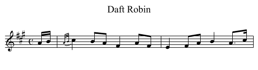Daft Robin - staff notation