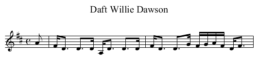 Daft Willie Dawson - staff notation
