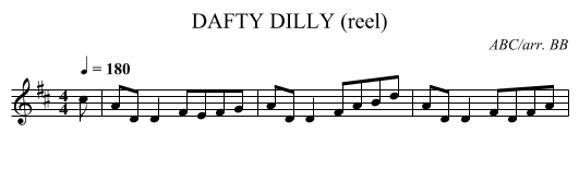 DAFTY DILLY (reel) - staff notation