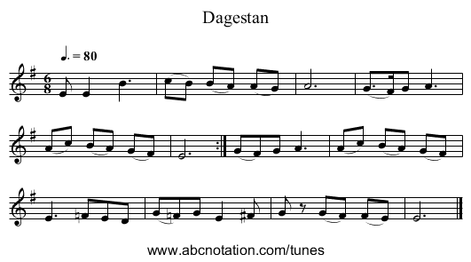 Dagestan - staff notation