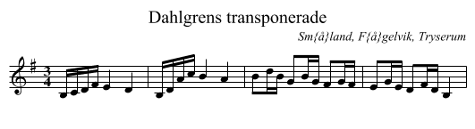 Dahlgrens transponerade - staff notation