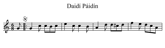 Daidí Páidín - staff notation