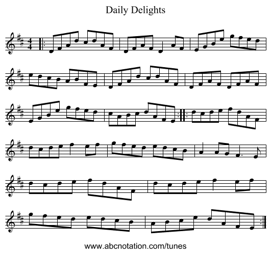 Daily Delights - staff notation