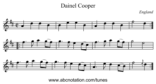Dainel Cooper - staff notation