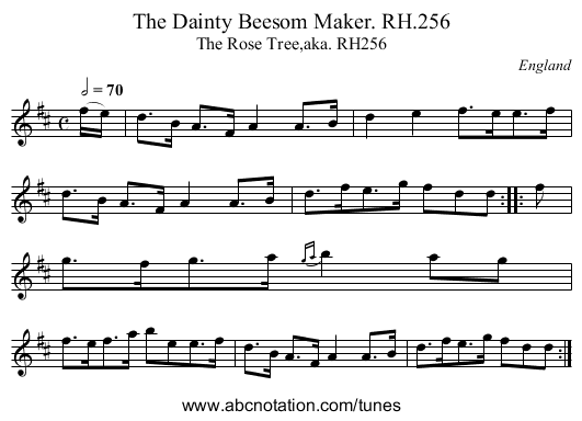 Dainty Beesom Maker. RH.256, The - staff notation