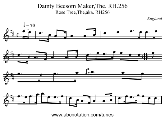 Dainty Beesom Maker,The. RH.256 - staff notation