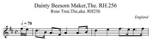 Dainty Beesom Maker,The. RH.256 - staff notation