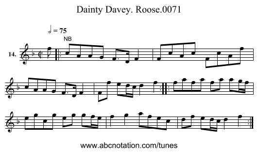 Dainty Davey. Roose.0071 - staff notation