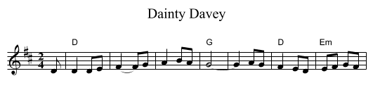 Dainty Davey - staff notation
