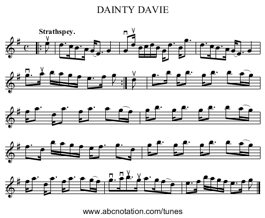 DAINTY DAVIE - staff notation