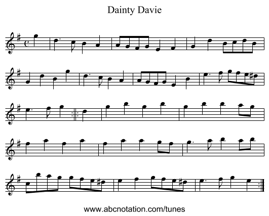 Dainty Davie - staff notation