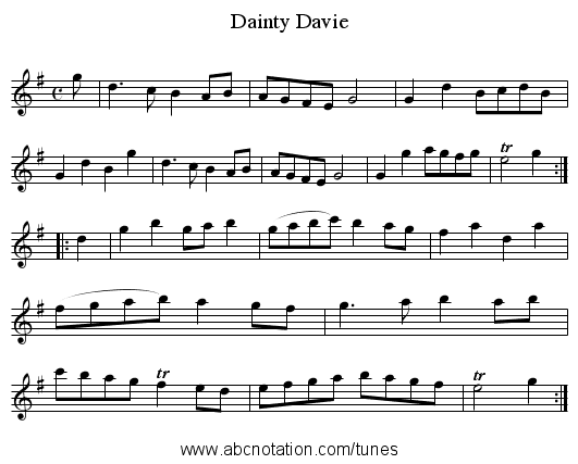 Dainty Davie - staff notation