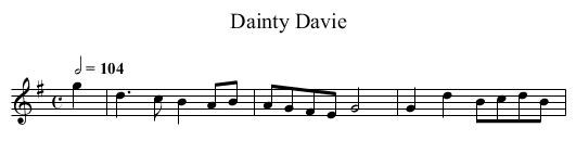 Dainty Davie - staff notation