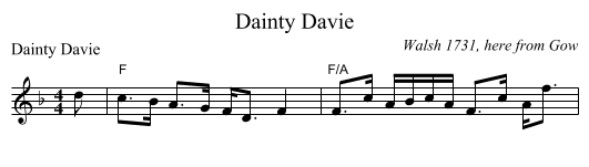 Dainty Davie - staff notation