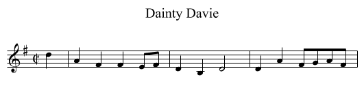 Dainty Davie - staff notation