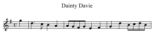 Dainty Davie - staff notation