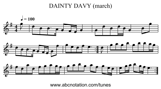 DAINTY DAVY (march) - staff notation