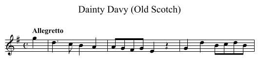 Dainty Davy (Old Scotch) - staff notation